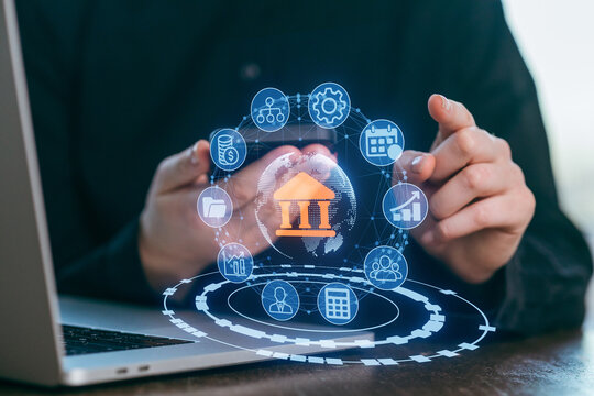 Digital banking services and technology concepts for modern finance solutions - Powered by Adobe