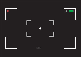  photo camera interface mockup with photo button, grid, focus and function icons