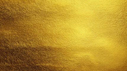 Gold wall texture background with shiny yellow foil effect. Glossy light reflections create a vibrant, luxurious feel, perfect for elegant golden paper or premium wallpaper designs.