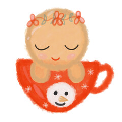 Berikut terjemahan bahasa Inggrisnya:

The gingerbread cookie is exhausted after spending the whole day playing with you.