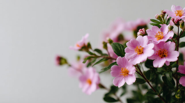 pink flowers on white background - Powered by Adobe