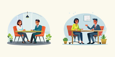 Business Meeting Illustrations Professional Encounters & Collaboration