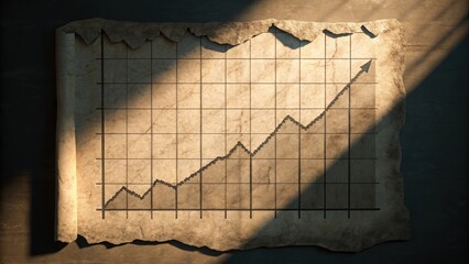 Dramatic Inflation Chart on Old Paper with Unique Close Lighting Effects