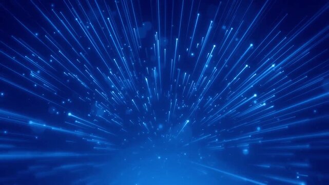 Blue Particles Video Luxury zoom Led Light Wall VJ Loop motion background.