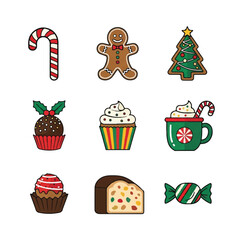 Festive Christmas Sweets and Treats Collection Candy Cane Gingerbread and More.