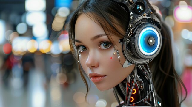 A humanoid robot ai hologram sharing knowledge with a human, symbolizing future agi and autonomy