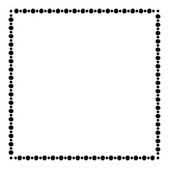 点線風の飾り枠・ボーダーデザイン・モノクロームのドットパターンフレーム