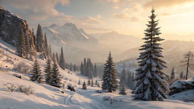 sunset in the mountains