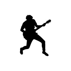 Silhouette of Musician with Guitar