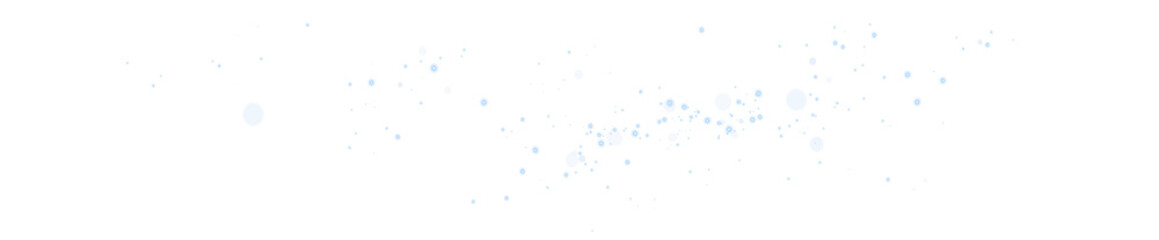 Abstract blue glittering particles isolated on transparent background