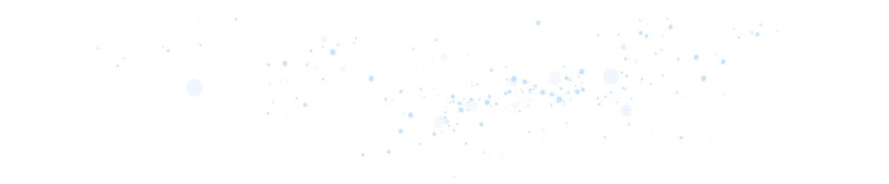 Abstract blue glittering particles isolated on transparent background
