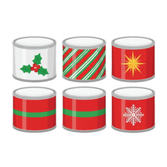 Festive Holiday Canned Goods ChristmasThemed Food Drive Collection.