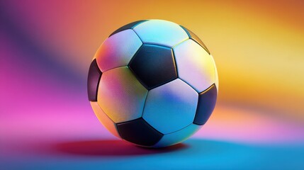Obraz premium Stunning photo of vibrant Soccer Ball on Gradient Background.