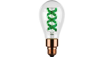 Decorative light bulb with green circuit board filament isolated PNG, modern technology and innovative design for creative projects
