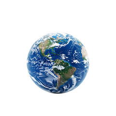 Fototapeta premium Earth globe featuring North and South America continents on transparent background