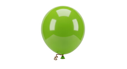 Shiny green balloon PNG isolated on transparent background, festive party decoration for birthday celebration and event design