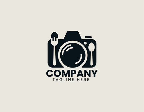 Food photography camera with plated dish icon in a clean bold black vector logo illustration
Keywords - Powered by Adobe