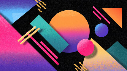 Abstract geometric concept poster background. Geometric balanced composition. Graphic design poster. Digital illustration.