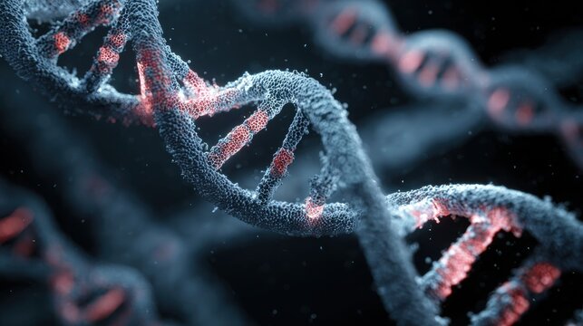Stunning photo of digital image depicting DNA structure, close-up view.