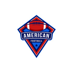 American football badge logo design