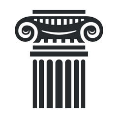 Vector representation of an ancient column head icon showcasing classic architectural design