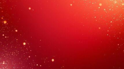 Festive Red Background with Golden Glittering Particles and Bokeh Lights for Celebrations and Special Occasions.