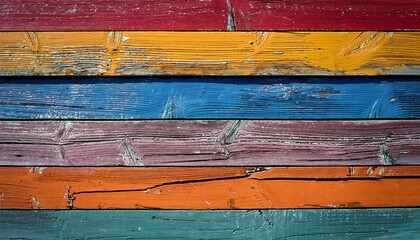 Title Weathered Multicolor Wooden Planks With Peeling Paint Keywords Wooden Planks Peeling Paint Distressed Texture Rustic Wall Vintage Surface Multicolor Wood Staggered Pattern Weathered P