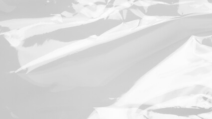 plastic overlay texture of realistic crumpled transparent plastic film wrap on white background,wrinkled stretched plastic effect.abstract plastic background on transparent png