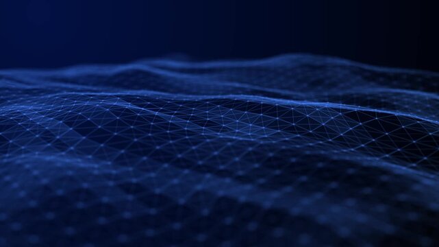 Abstract Plexus Digital Geometrical Background 4k animation of an abstract technology background with moving lines and dots for network digital data concept and communication. - Powered by Adobe