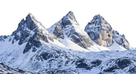  Snowy mountain peaks on a transparent background, PNG image, PNG file