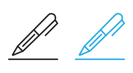 pen vector icon. isolated transparent. signature/write. eps 10, vector illustration