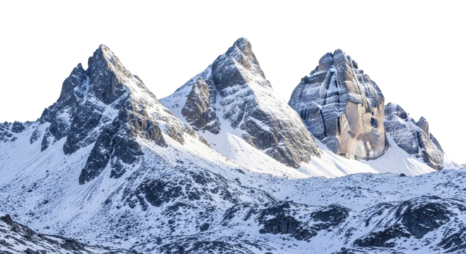  Snowy mountain peaks on a transparent background, PNG image, PNG file