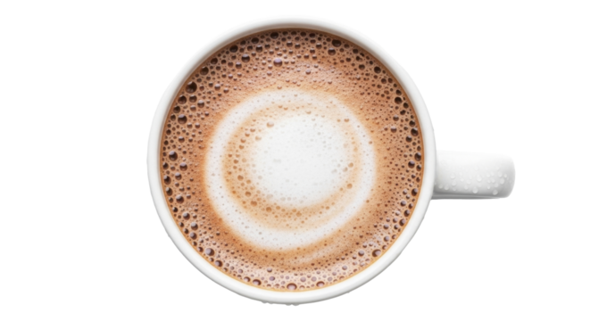  Cozy Christmas hot chocolate drink in a white mug with creamy foam on a transparent background PNG image PNG file