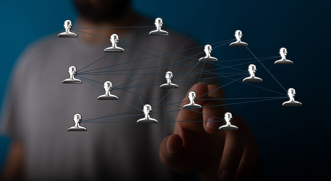 Abstract network of connections, illustrating relationships, digital transformation, and global communication.