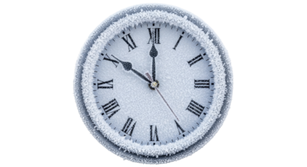 Frozen Clock with Roman Numerals, Transparent Background PNG Image, PNG File for Christmas Countdown