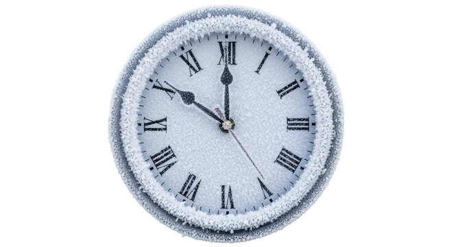 Frozen Clock with Roman Numerals, Transparent Background PNG Image, PNG File for Christmas Countdown - Powered by Adobe