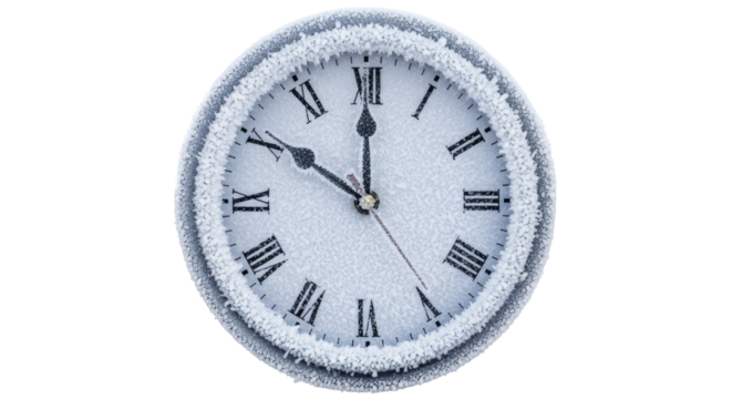 Frozen Clock with Roman Numerals, Transparent Background PNG Image, PNG File for Christmas Countdown