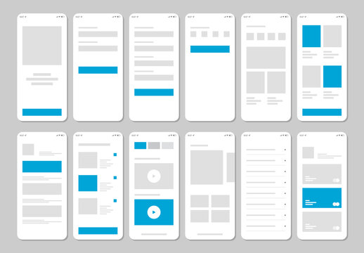 Mobile App Wireframe Screens UX Templates