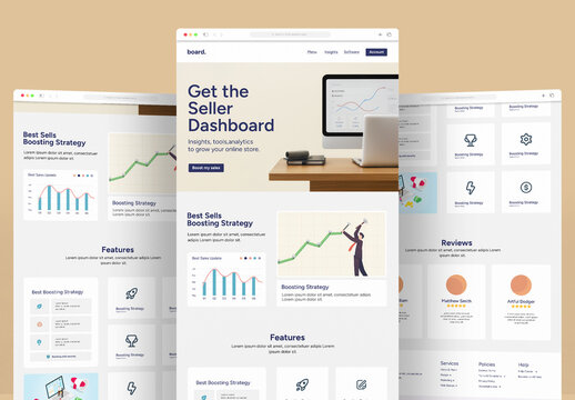 Seller Dashboard Modern Analytics Web UI Landing Page