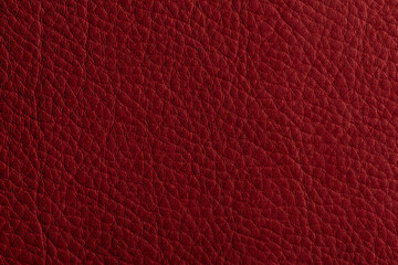 Red leather, closeup view of material texture