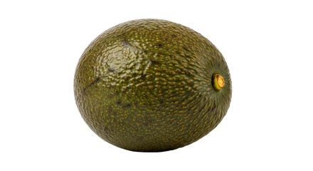 Ripe hass avocado isolated PNG on transparent background, whole fresh fruit with dark green bumpy skin, healthy eating and vegan diet ingredient