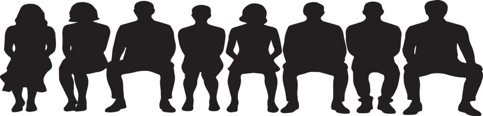 People sitting silhouette collection illustration