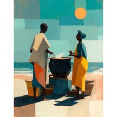 Jamaican couple enjoys each other company