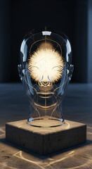 Transparent Glass Head with Soft Light Core
