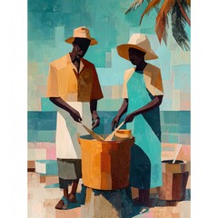 Jamaican couple enjoys each other company