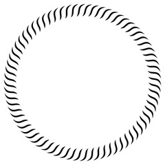 Dynamic black round frame featuring a continuous, wavy pattern that suggests motion, fire, or nature. A stylish vector border ideal for decorative logos, emblems, and artistic designs