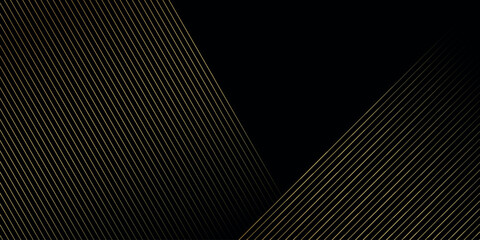 Black abstract background with luxurious and elegant gold lines. Premium background concept for covers, banners, brochures, presentations, and certificates. VOL. 2