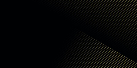 Black abstract background with luxurious and elegant gold lines. Premium background concept for covers, banners, brochures, presentations, and certificates. VOL. 5