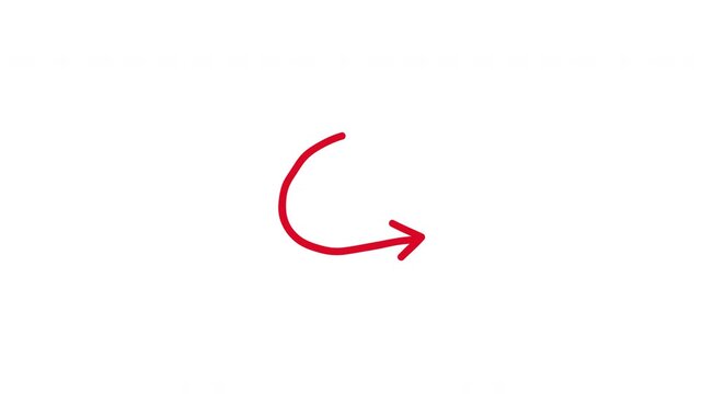 Soft Hook Right Arrow Doodle Transparent Animation