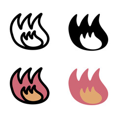 発火イメージの炎アイコンセット